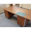 Medium Maple 72" 2 Pedestal Straight Desk